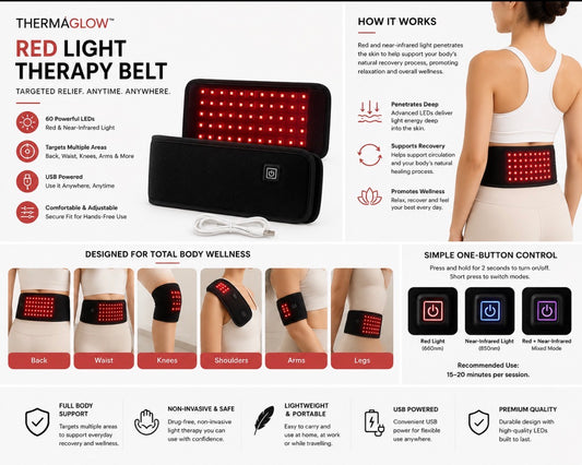 Therma-Glow Red Light Therapy Belt